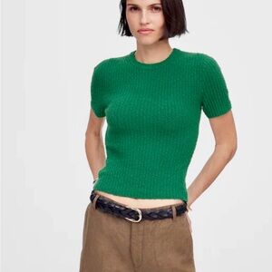 Madewell Emerald Green Boucle Top